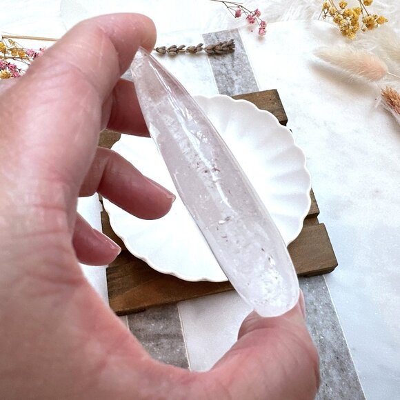 Gorgeous Small Clear Quartz Water Droplet | Clear Quartz Flame - Picture 6 of 10